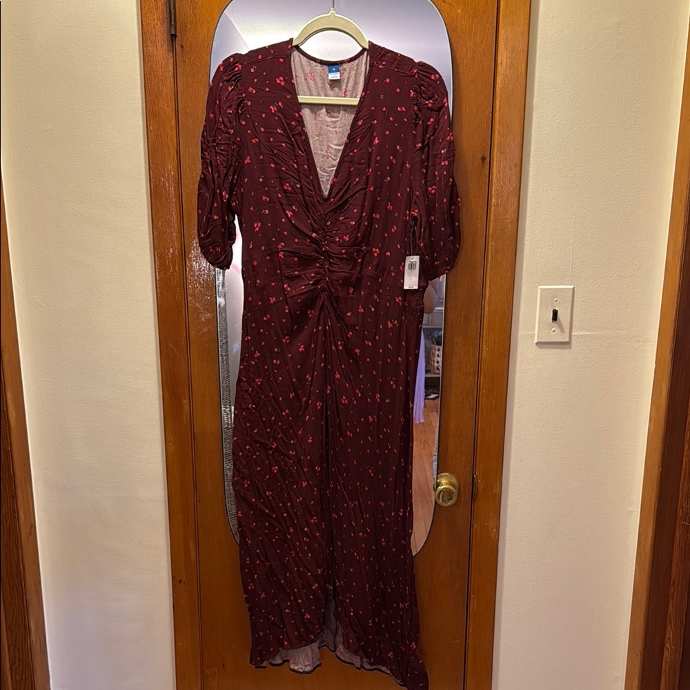 Elegant Burgundy Dress